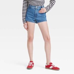 High-Rise Sailor Jean Shorts - Medium Wash 4